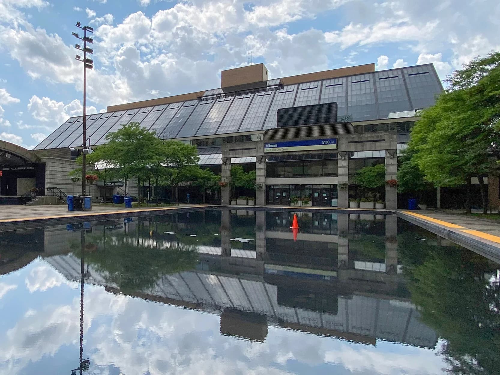 North York Civic Centre exterior and reflecting pool