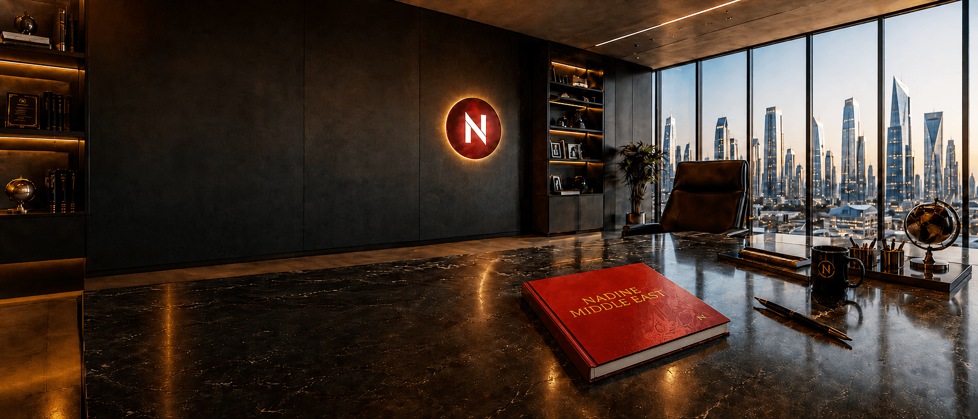 NADINE Middle East company profile in a professional office